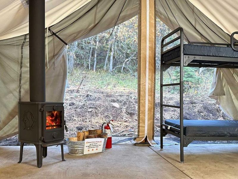 ADA-accessible group wall tent interior