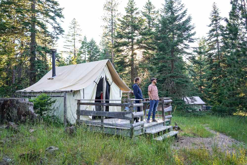 fully appointed tent cabin at Willow-Witt Ranch farm stay